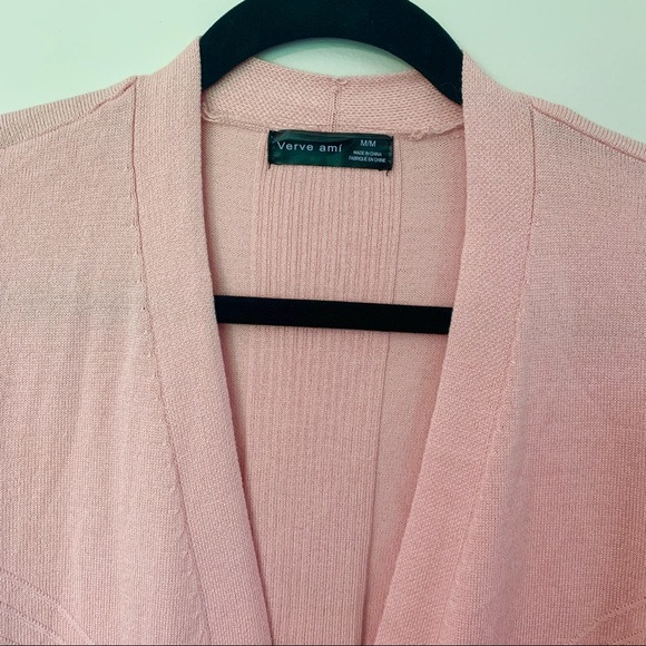 NWT Verve Ami soft pink open front cardigan, size M - Picture 2 of 8